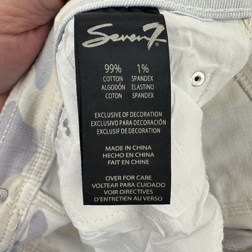 Seven7 Womens Camo Skinny Easy Fit Jeans Grey Beige Distressed Size 6 Casual - Picture 7 of 8